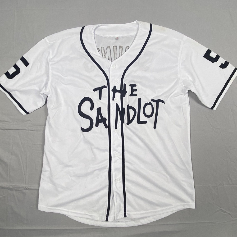 The Sandlot Squints #5 Baseball Jersey Mens Medium White Navy